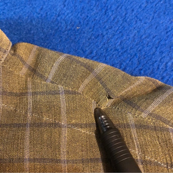 Men’s Signum Green Checkered Button Down Long Sleeve Pocket Cotton Size Medium - Picture 11 of 11